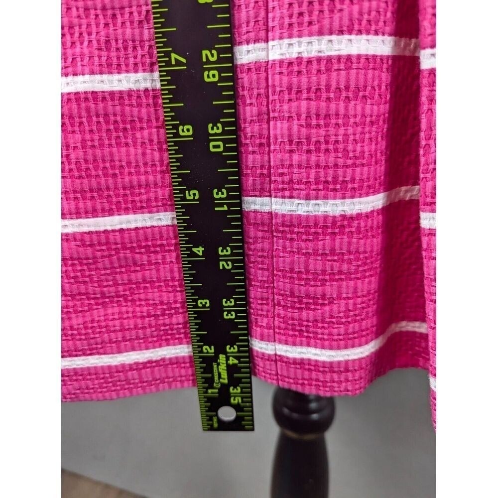 Taylor Dress Womens Size 10 Fit & Flare Pleated Pink Wht Striped Coastal Cool - Picture 12 of 16